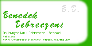 benedek debreczeni business card